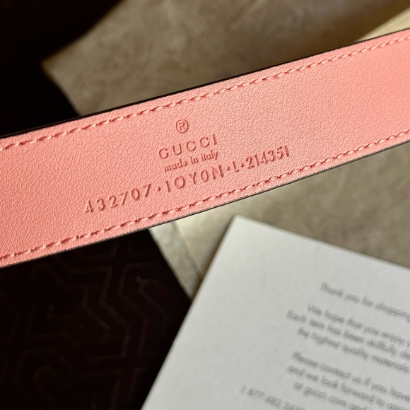 Gucci belt 24 inch pink main image 6